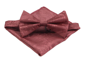 Desert Rose Paisley Bowties. Mens Rosewood Pretied or Self Bowties.Matching Kids Bowtie