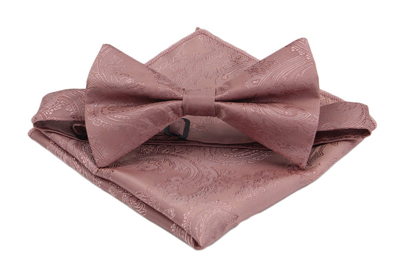 Dusty Rose Paisley Bow Ties. Dusty Pink Self Bowties.Kids Bowties.