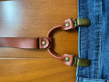 Men's Brown Leather Suspenders - Adjustable Braces for Adults & Kids - Premium Quality