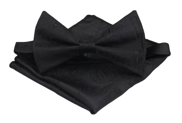 Black Bowtie. Tuxedo Bowtie . Prom Bowtie. Black Paisley Bow Tie.